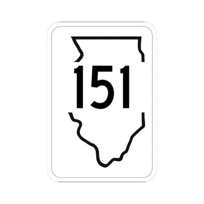 Illinois 151 1950 (Illinois) (Road Sign) STICKER Vinyl Kiss-Cut Decal 3 Inch White - The Sticker Space