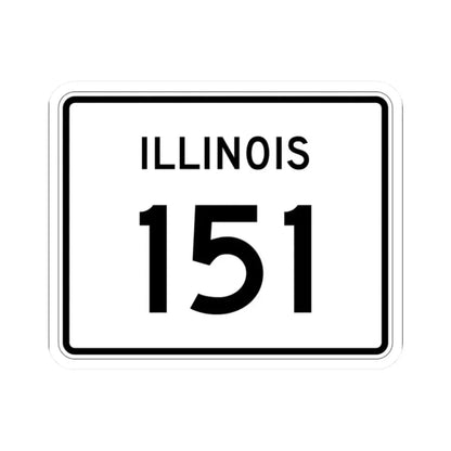 Illinois 151 (Illinois) (Road Sign) STICKER Vinyl Kiss-Cut Decal 2 Inch White - The Sticker Space