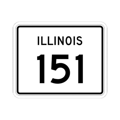 Illinois 151 (Illinois) (Road Sign) STICKER Vinyl Kiss-Cut Decal 6 Inch White - The Sticker Space