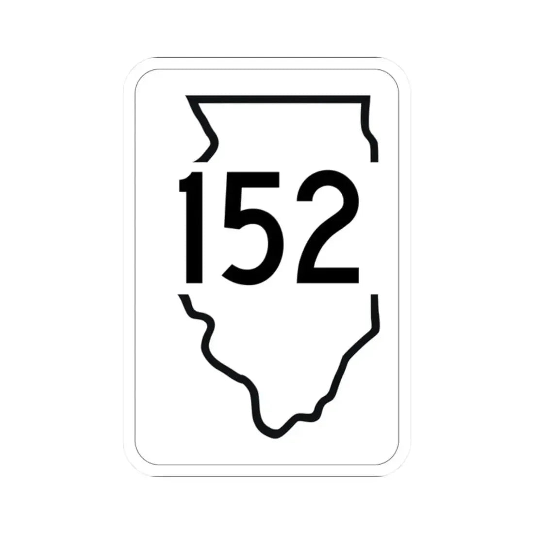 Illinois 152 1950 (Illinois) (Road Sign) STICKER Vinyl Kiss-Cut Decal 2 Inch White - The Sticker Space