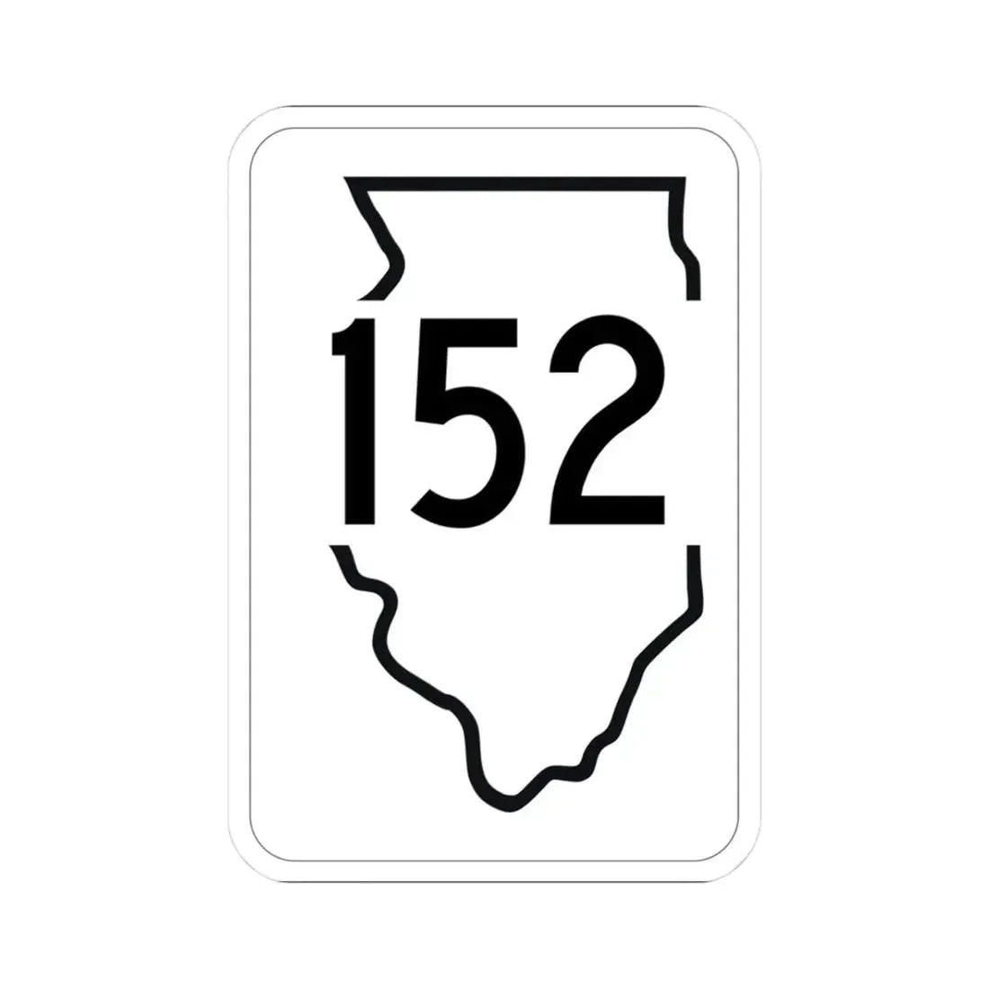 Illinois 152 1950 (Illinois) (Road Sign) STICKER Vinyl Kiss-Cut Decal 3 Inch White - The Sticker Space