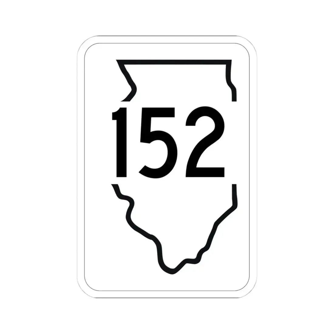 Illinois 152 1950 (Illinois) (Road Sign) STICKER Vinyl Kiss-Cut Decal 4 Inch White - The Sticker Space
