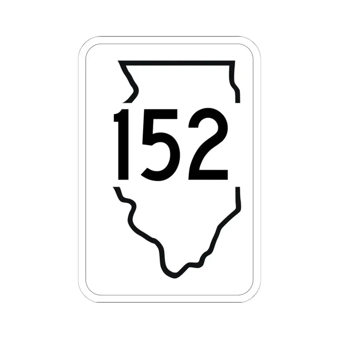 Illinois 152 1950 (Illinois) (Road Sign) STICKER Vinyl Kiss-Cut Decal 6 Inch White - The Sticker Space