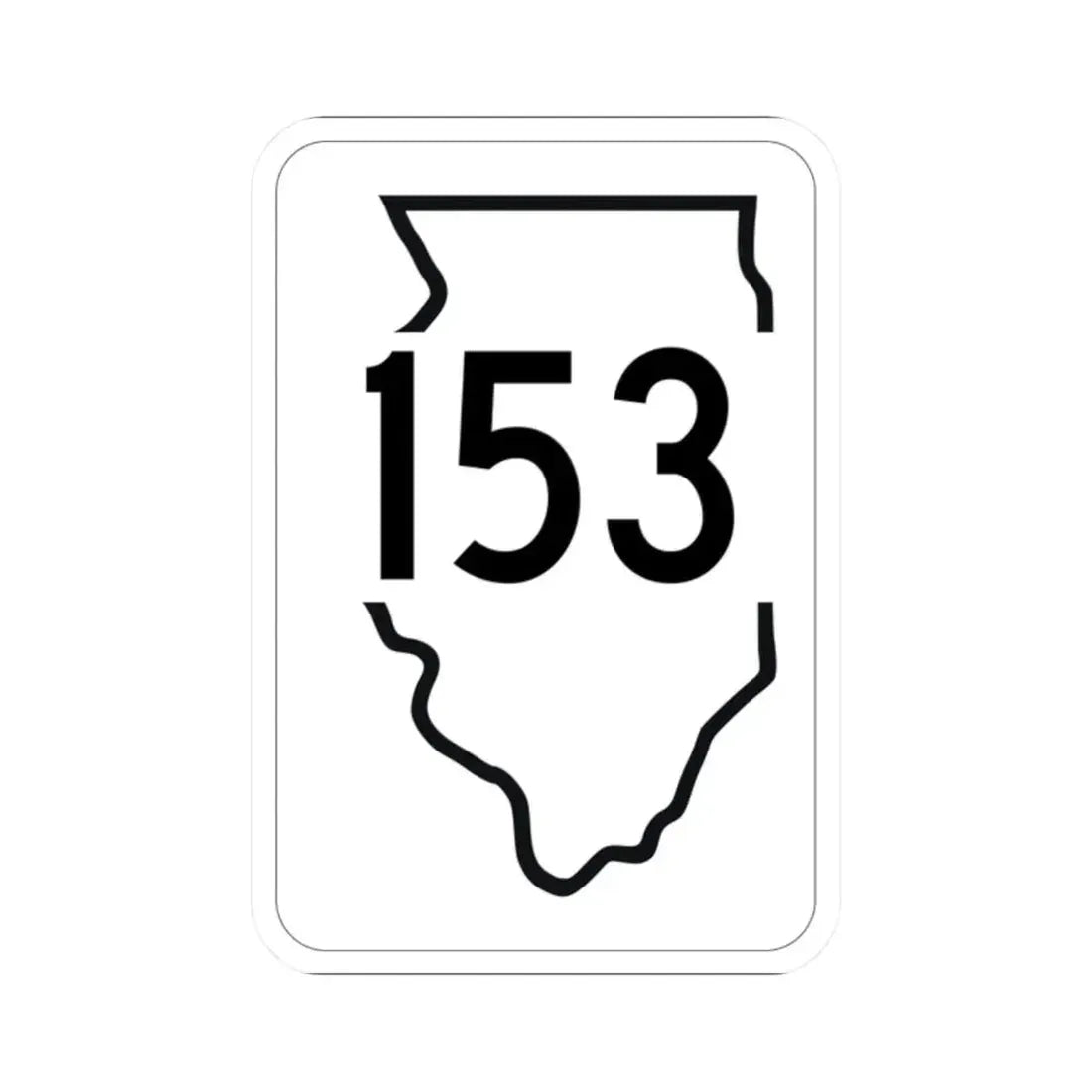 Illinois 153 1950 (Illinois) (Road Sign) STICKER Vinyl Kiss-Cut Decal 2 Inch White - The Sticker Space