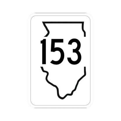 Illinois 153 1950 (Illinois) (Road Sign) STICKER Vinyl Kiss-Cut Decal 2 Inch White - The Sticker Space