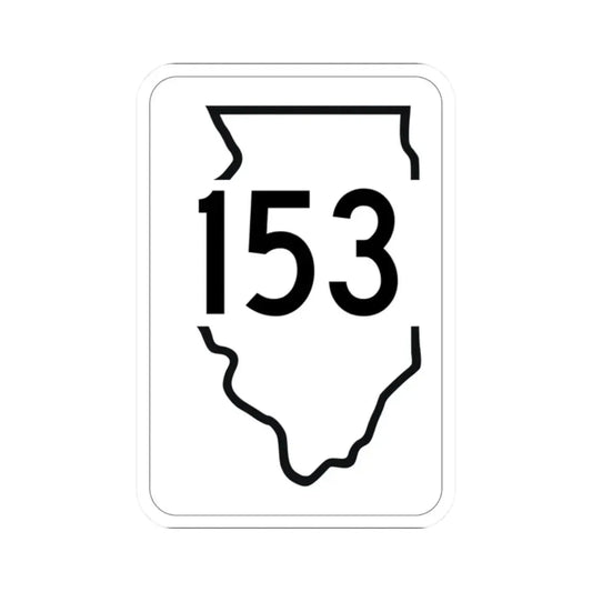 Illinois 153 1950 (Illinois) (Road Sign) STICKER Vinyl Kiss-Cut Decal 2 Inch White - The Sticker Space
