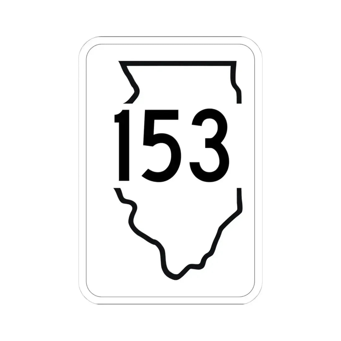 Illinois 153 1950 (Illinois) (Road Sign) STICKER Vinyl Kiss-Cut Decal 4 Inch White - The Sticker Space