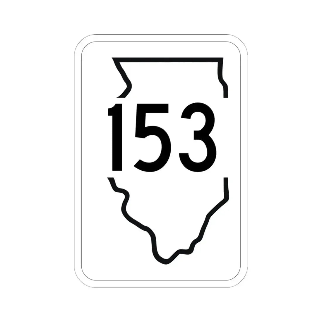 Illinois 153 1950 (Illinois) (Road Sign) STICKER Vinyl Kiss-Cut Decal 6 Inch White - The Sticker Space