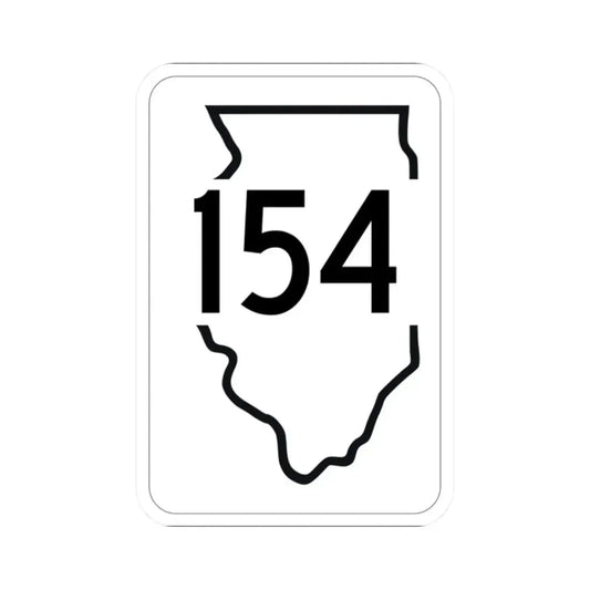 Illinois 154 1950 (Illinois) (Road Sign) STICKER Vinyl Kiss-Cut Decal 2 Inch White - The Sticker Space