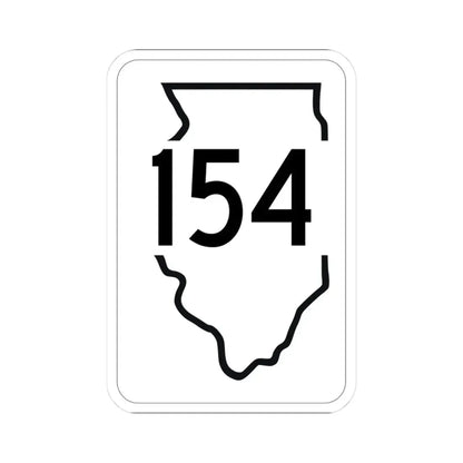 Illinois 154 1950 (Illinois) (Road Sign) STICKER Vinyl Kiss-Cut Decal 3 Inch White - The Sticker Space
