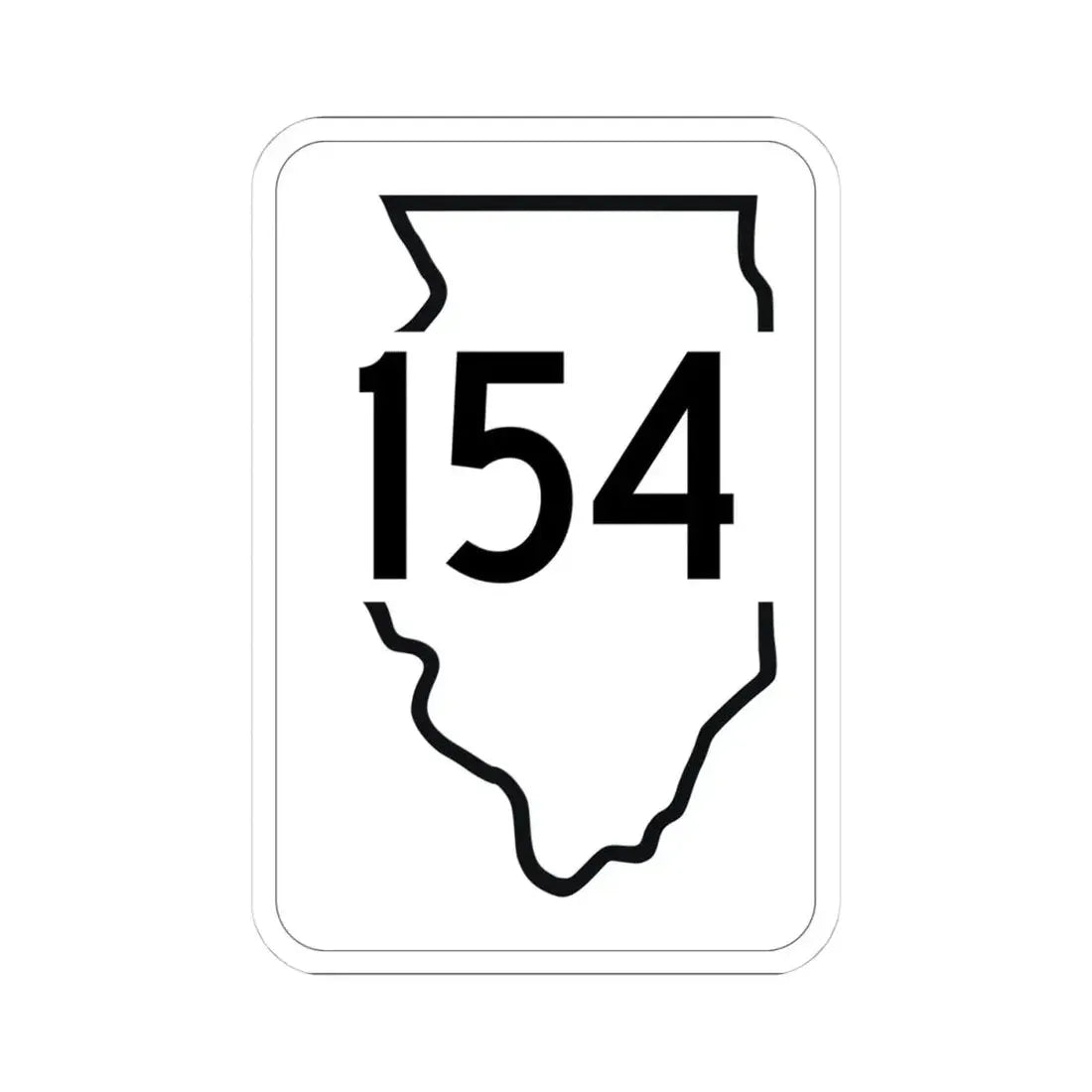 Illinois 154 1950 (Illinois) (Road Sign) STICKER Vinyl Kiss-Cut Decal 4 Inch White - The Sticker Space