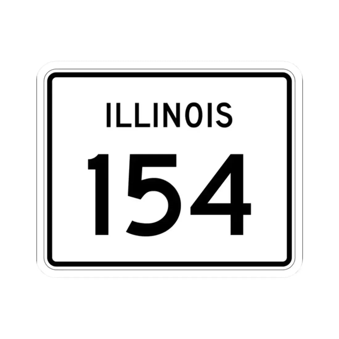 Illinois 154 (Illinois) (Road Sign) STICKER Vinyl Kiss-Cut Decal 2 Inch White - The Sticker Space