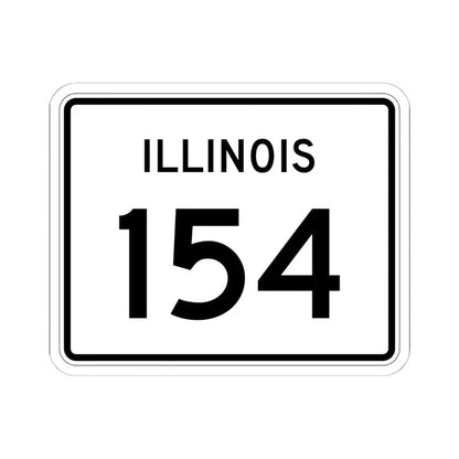 Illinois 154 (Illinois) (Road Sign) STICKER Vinyl Kiss-Cut Decal 6 Inch White - The Sticker Space