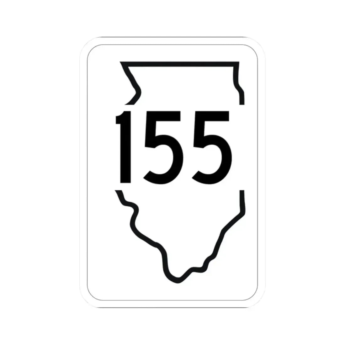 Illinois 155 1950 (Illinois) (Road Sign) STICKER Vinyl Kiss-Cut Decal 2 Inch White - The Sticker Space