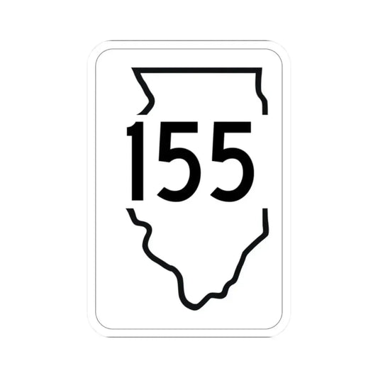Illinois 155 1950 (Illinois) (Road Sign) STICKER Vinyl Kiss-Cut Decal 2 Inch White - The Sticker Space
