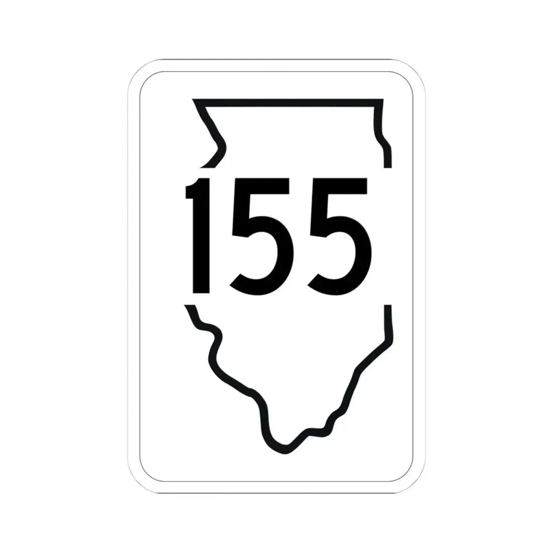 Illinois 155 1950 (Illinois) (Road Sign) STICKER Vinyl Kiss-Cut Decal 4 Inch White - The Sticker Space