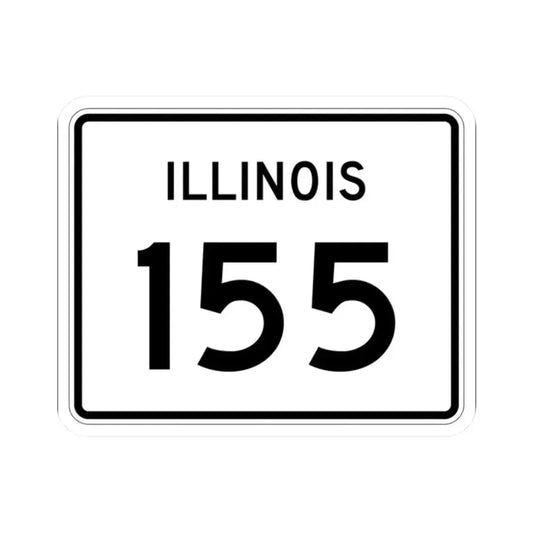 Illinois 155 (Illinois) (Road Sign) STICKER Vinyl Kiss-Cut Decal 2 Inch White - The Sticker Space