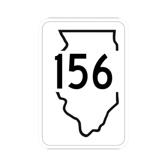 Illinois 156 1950 (Illinois) (Road Sign) STICKER Vinyl Kiss-Cut Decal 2 Inch White - The Sticker Space