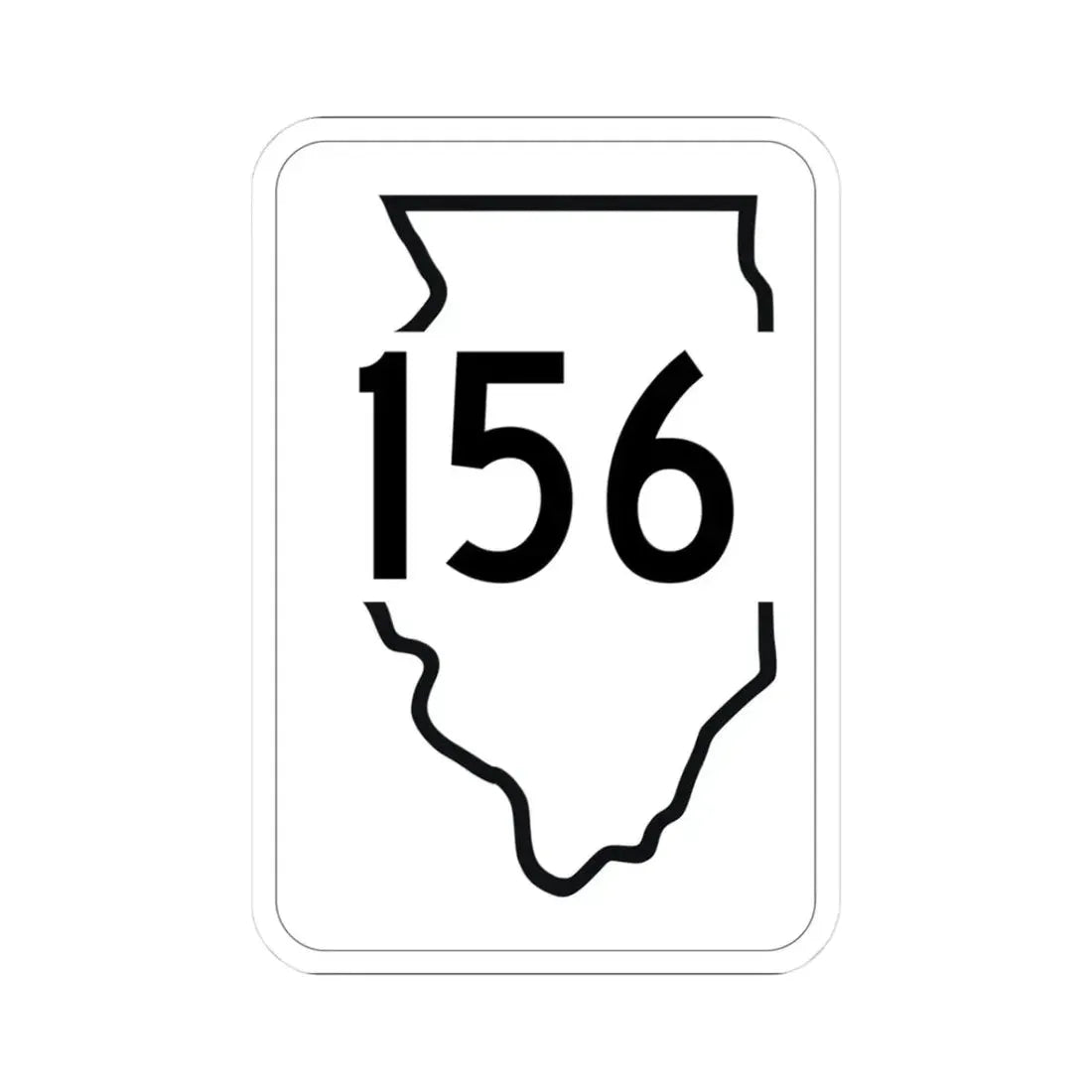 Illinois 156 1950 (Illinois) (Road Sign) STICKER Vinyl Kiss-Cut Decal 3 Inch White - The Sticker Space