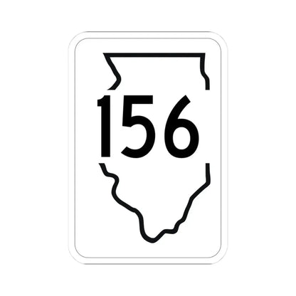 Illinois 156 1950 (Illinois) (Road Sign) STICKER Vinyl Kiss-Cut Decal 3 Inch White - The Sticker Space