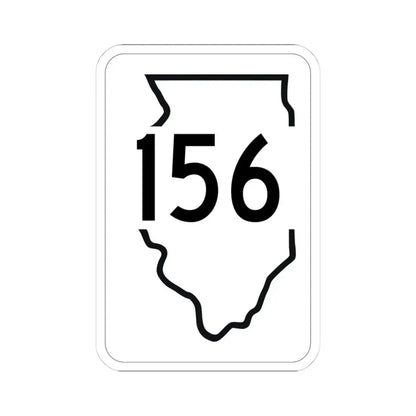 Illinois 156 1950 (Illinois) (Road Sign) STICKER Vinyl Kiss-Cut Decal 4 Inch White - The Sticker Space