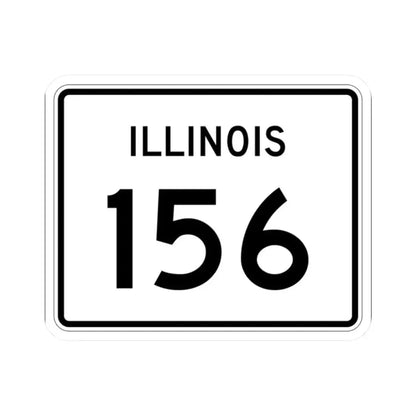 Illinois 156 (Illinois) (Road Sign) STICKER Vinyl Kiss-Cut Decal 2 Inch White - The Sticker Space