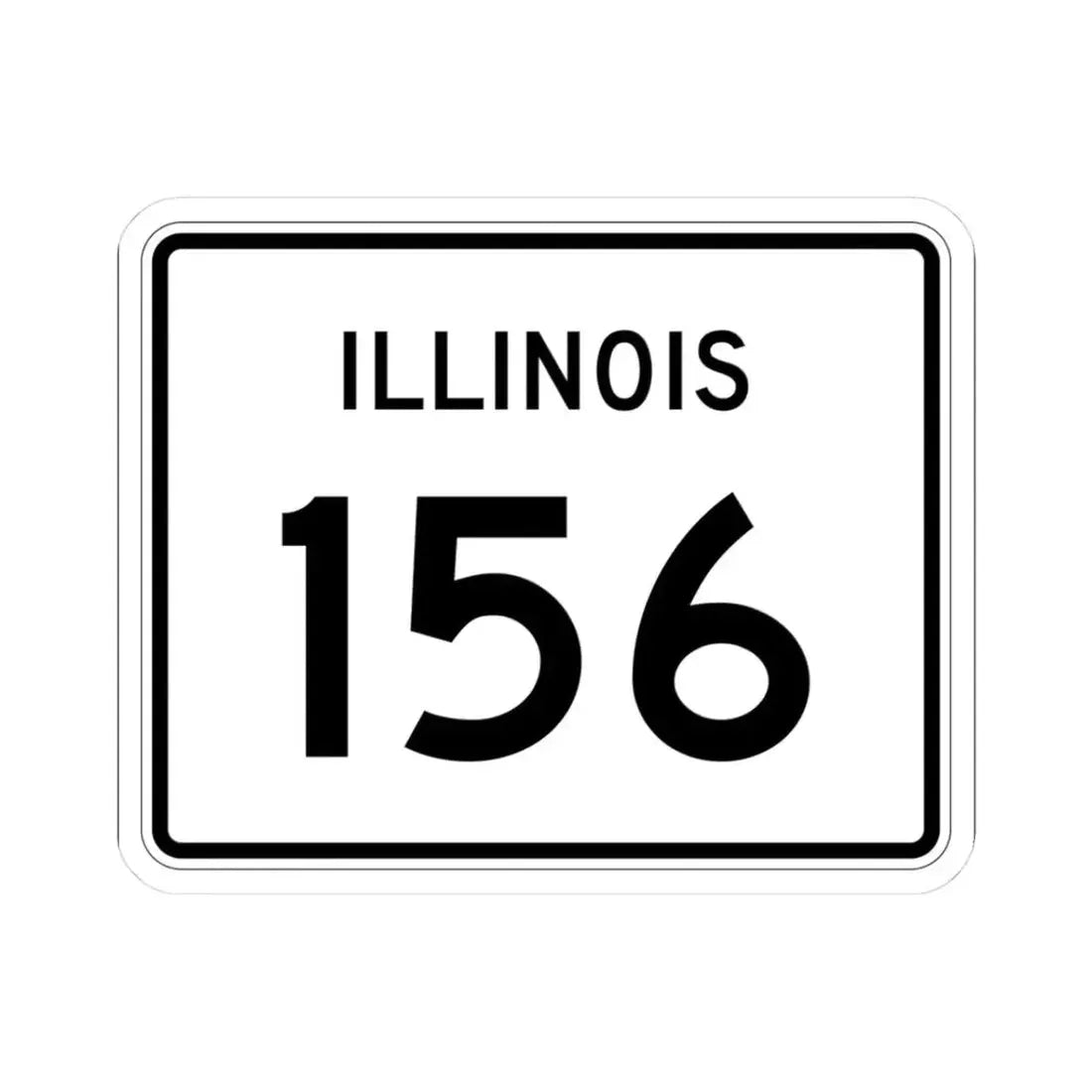 Illinois 156 (Illinois) (Road Sign) STICKER Vinyl Kiss-Cut Decal 3 Inch White - The Sticker Space
