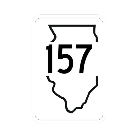 Illinois 157 1950 (Illinois) (Road Sign) STICKER Vinyl Kiss-Cut Decal 2 Inch White - The Sticker Space