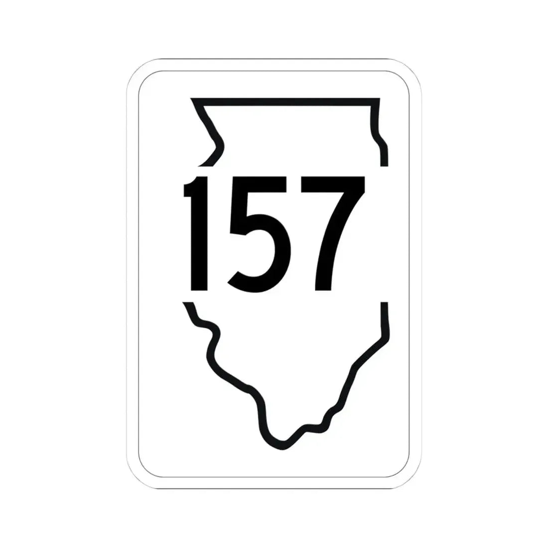 Illinois 157 1950 (Illinois) (Road Sign) STICKER Vinyl Kiss-Cut Decal 4 Inch White - The Sticker Space
