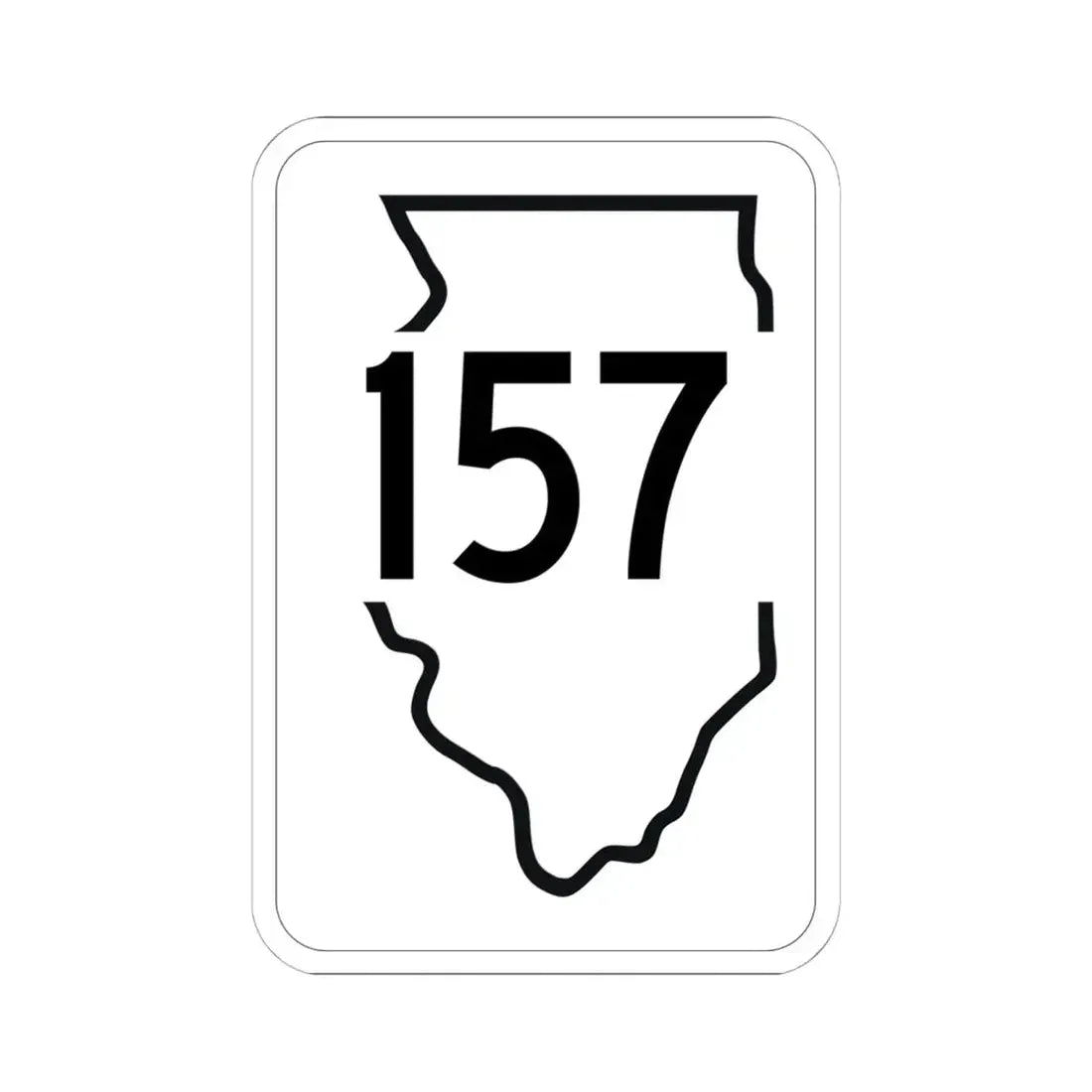 Illinois 157 1950 (Illinois) (Road Sign) STICKER Vinyl Kiss-Cut Decal 6 Inch White - The Sticker Space