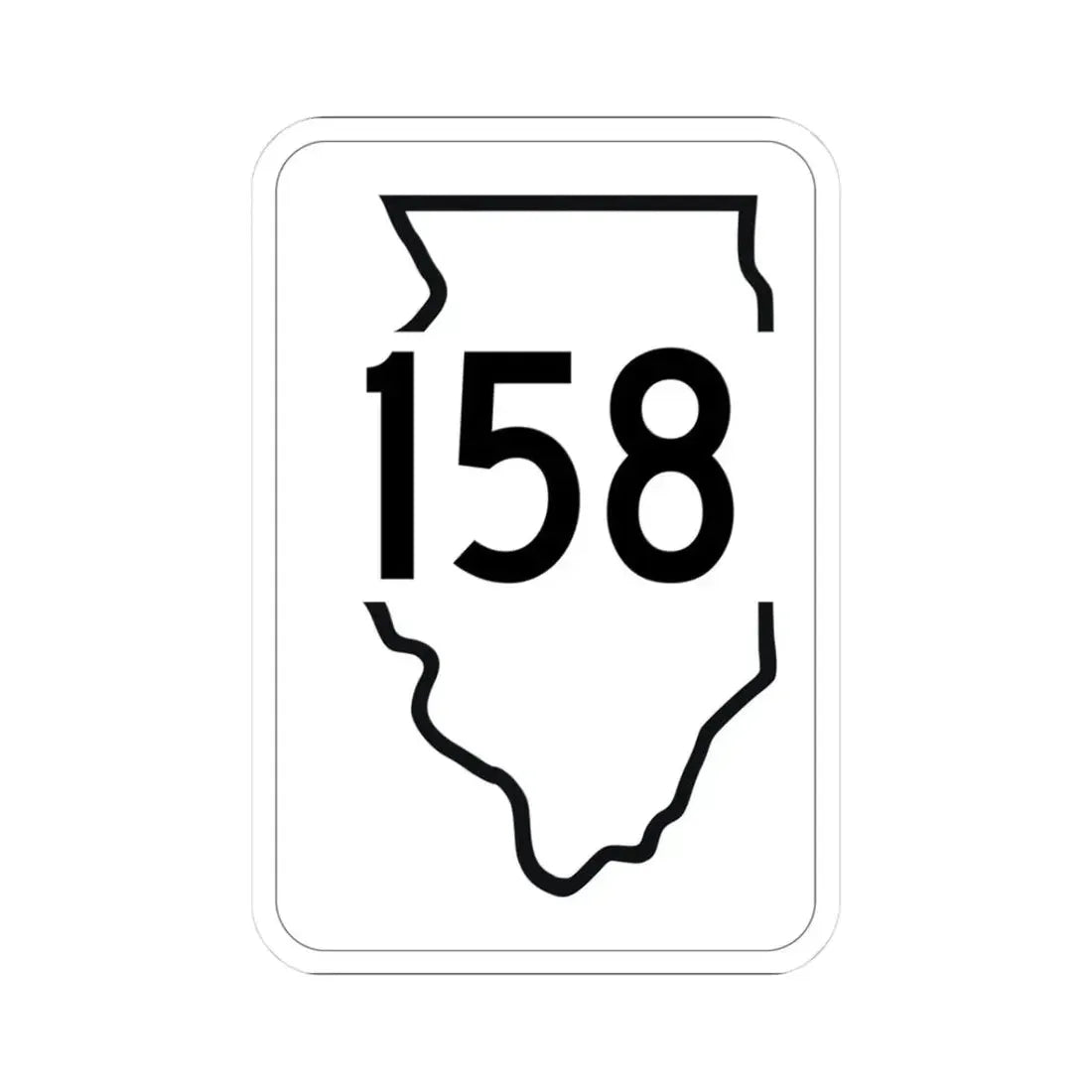Illinois 158 1950 (Illinois) (Road Sign) STICKER Vinyl Kiss-Cut Decal 3 Inch White - The Sticker Space