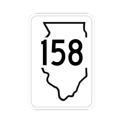 Illinois 158 1950 (Illinois) (Road Sign) STICKER Vinyl Kiss-Cut Decal 3 Inch White - The Sticker Space