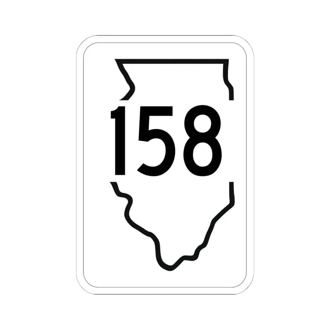 Illinois 158 1950 (Illinois) (Road Sign) STICKER Vinyl Kiss-Cut Decal 6 Inch White - The Sticker Space