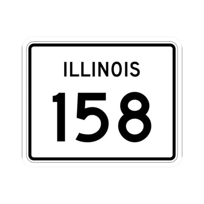 Illinois 158 (Illinois) (Road Sign) STICKER Vinyl Kiss-Cut Decal 2 Inch White - The Sticker Space