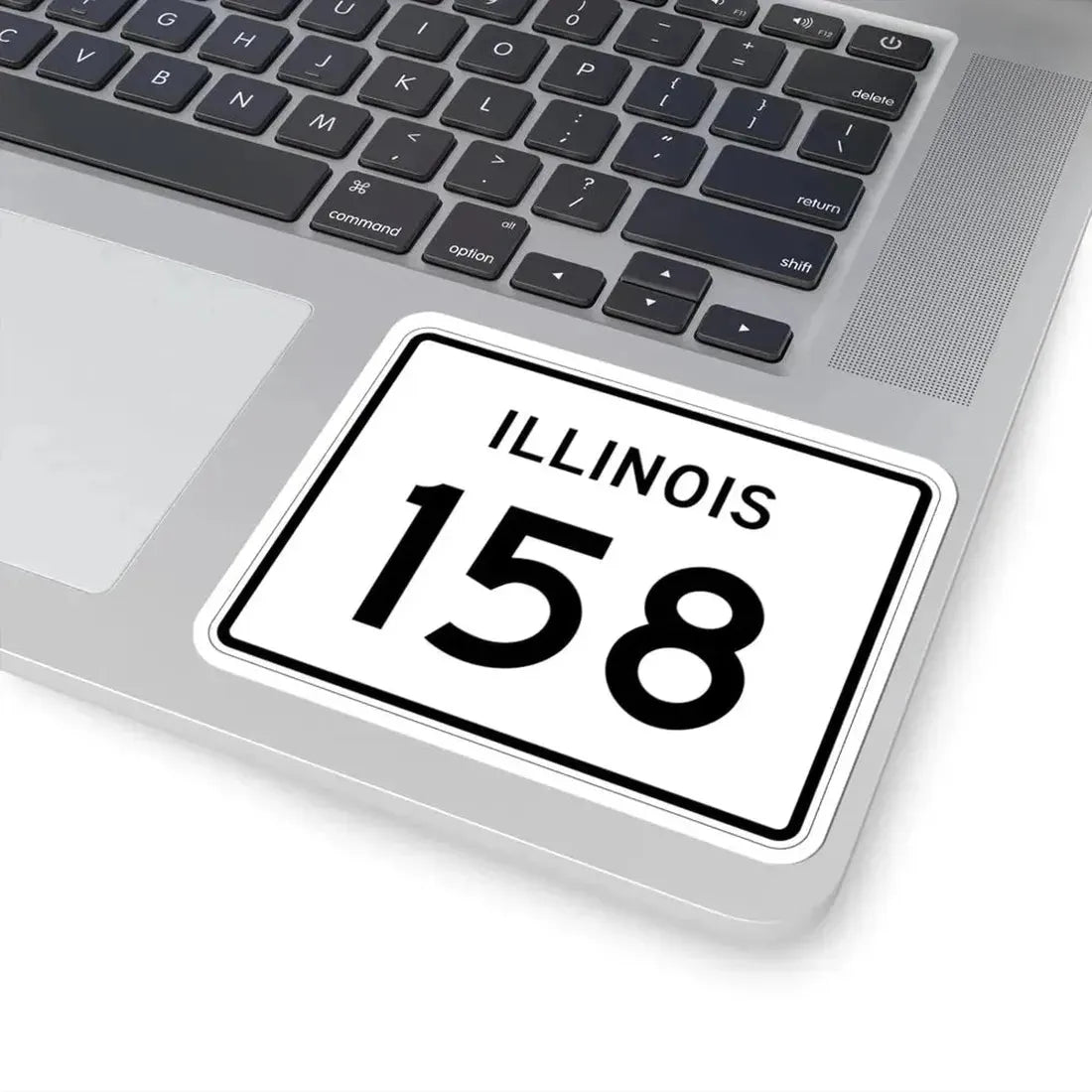 Illinois 158 (Illinois) (Road Sign) STICKER Vinyl Kiss-Cut Decal - The Sticker Space