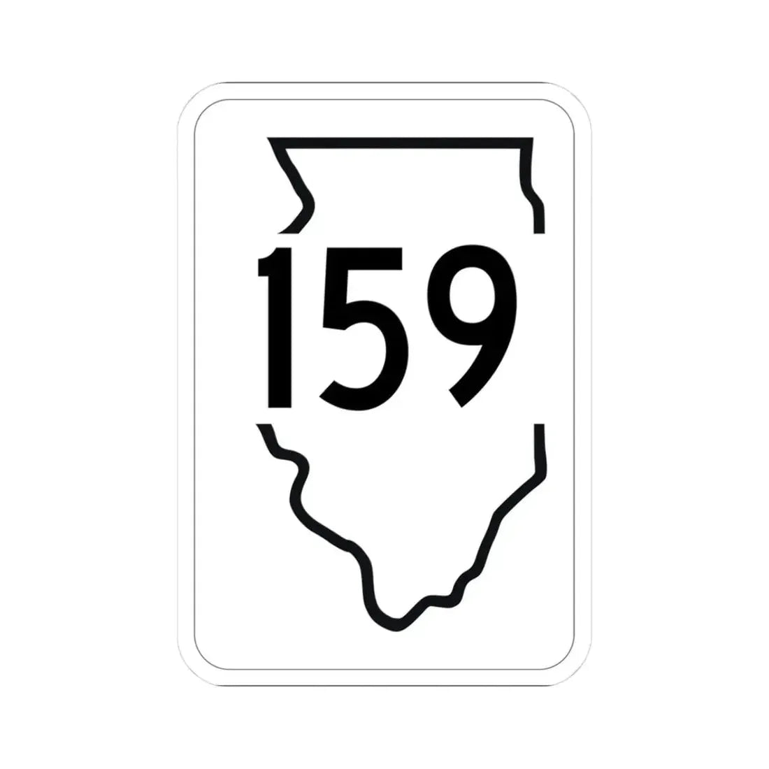 Illinois 159 1950 (Illinois) (Road Sign) STICKER Vinyl Kiss-Cut Decal 3 Inch White - The Sticker Space