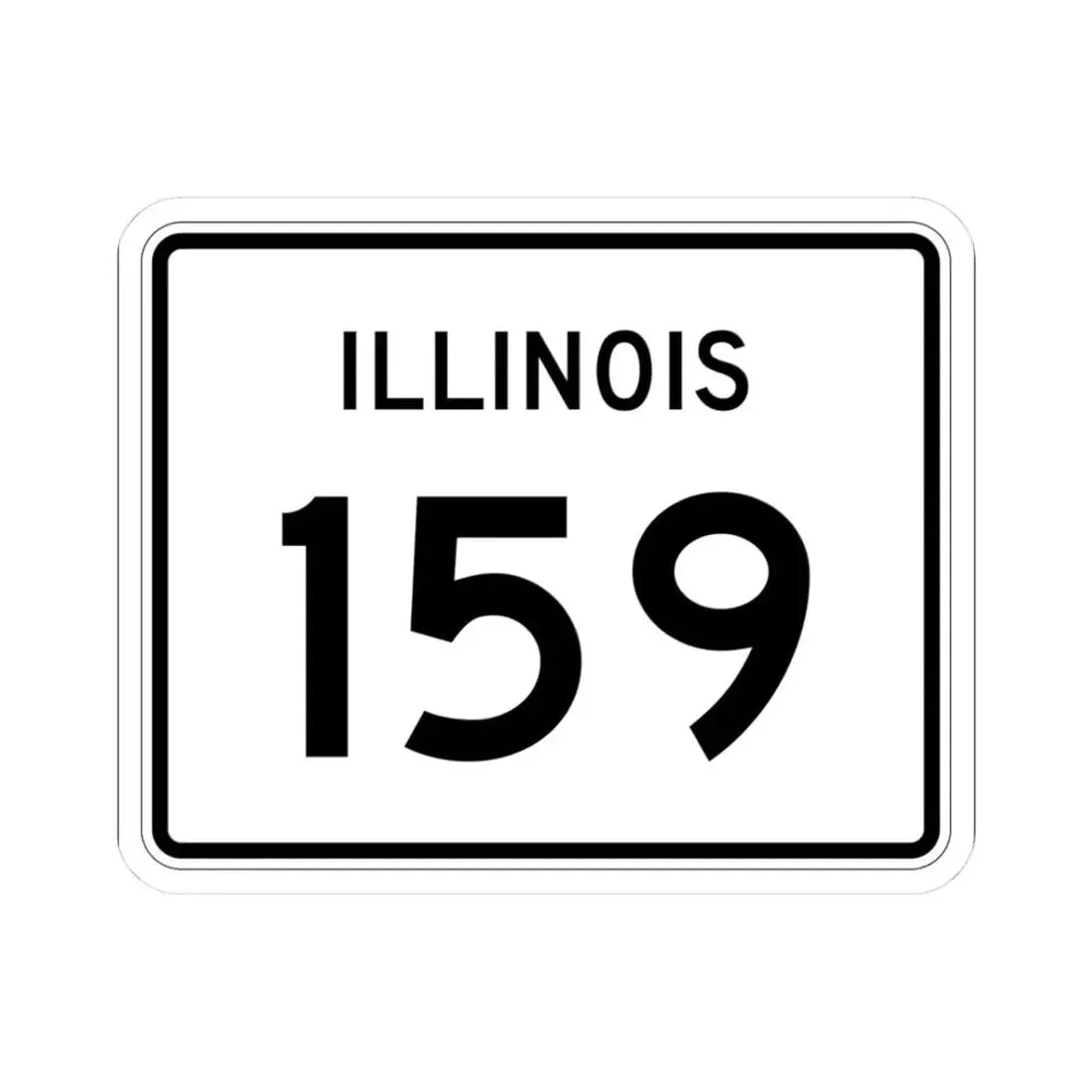 Illinois 159 (Illinois) (Road Sign) STICKER Vinyl Kiss-Cut Decal 3 Inch White - The Sticker Space