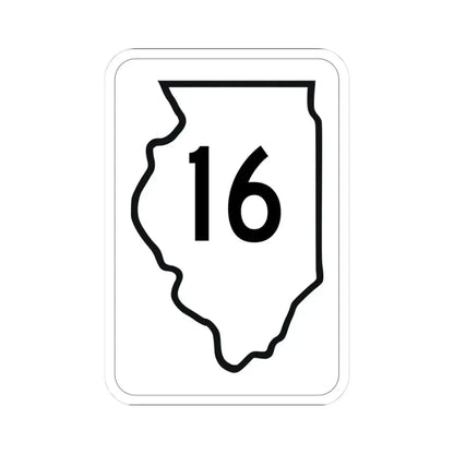 Illinois 16 1950 (Illinois) (Road Sign) STICKER Vinyl Kiss-Cut Decal 3 Inch White - The Sticker Space
