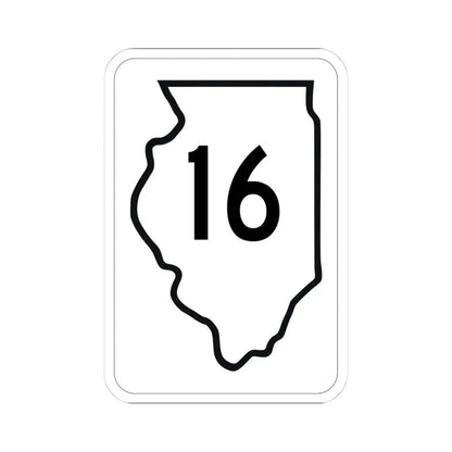 Illinois 16 1950 (Illinois) (Road Sign) STICKER Vinyl Kiss-Cut Decal 4 Inch White - The Sticker Space