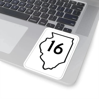 Illinois 16 1950 (Illinois) (Road Sign) STICKER Vinyl Kiss-Cut Decal - The Sticker Space