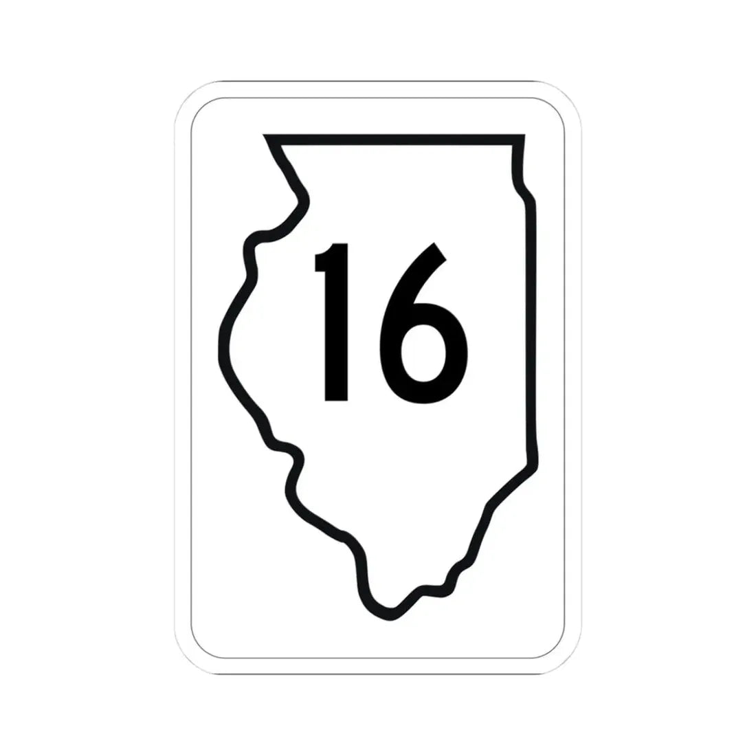 Illinois 16 1950 (Illinois) (Road Sign) STICKER Vinyl Kiss-Cut Decal - The Sticker Space