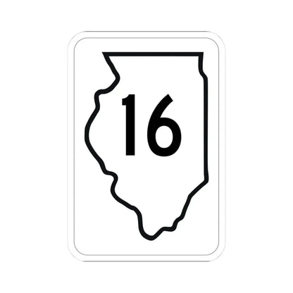 Illinois 16 1950 (Illinois) (Road Sign) STICKER Vinyl Kiss-Cut Decal - The Sticker Space