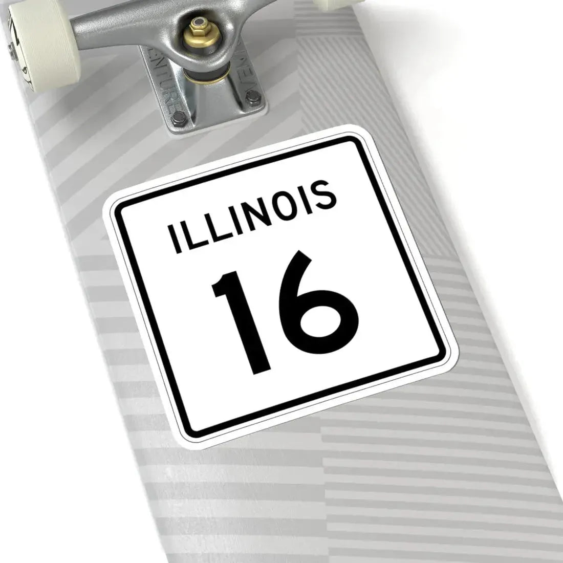Illinois 16 (Illinois) (Road Sign) STICKER Vinyl Kiss-Cut Decal - The Sticker Space