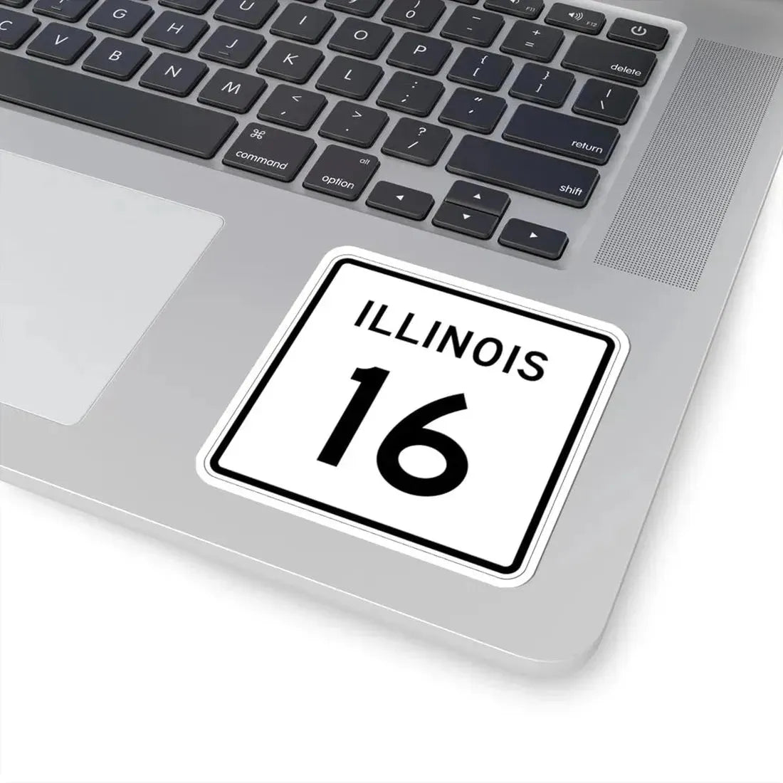 Illinois 16 (Illinois) (Road Sign) STICKER Vinyl Kiss-Cut Decal - The Sticker Space