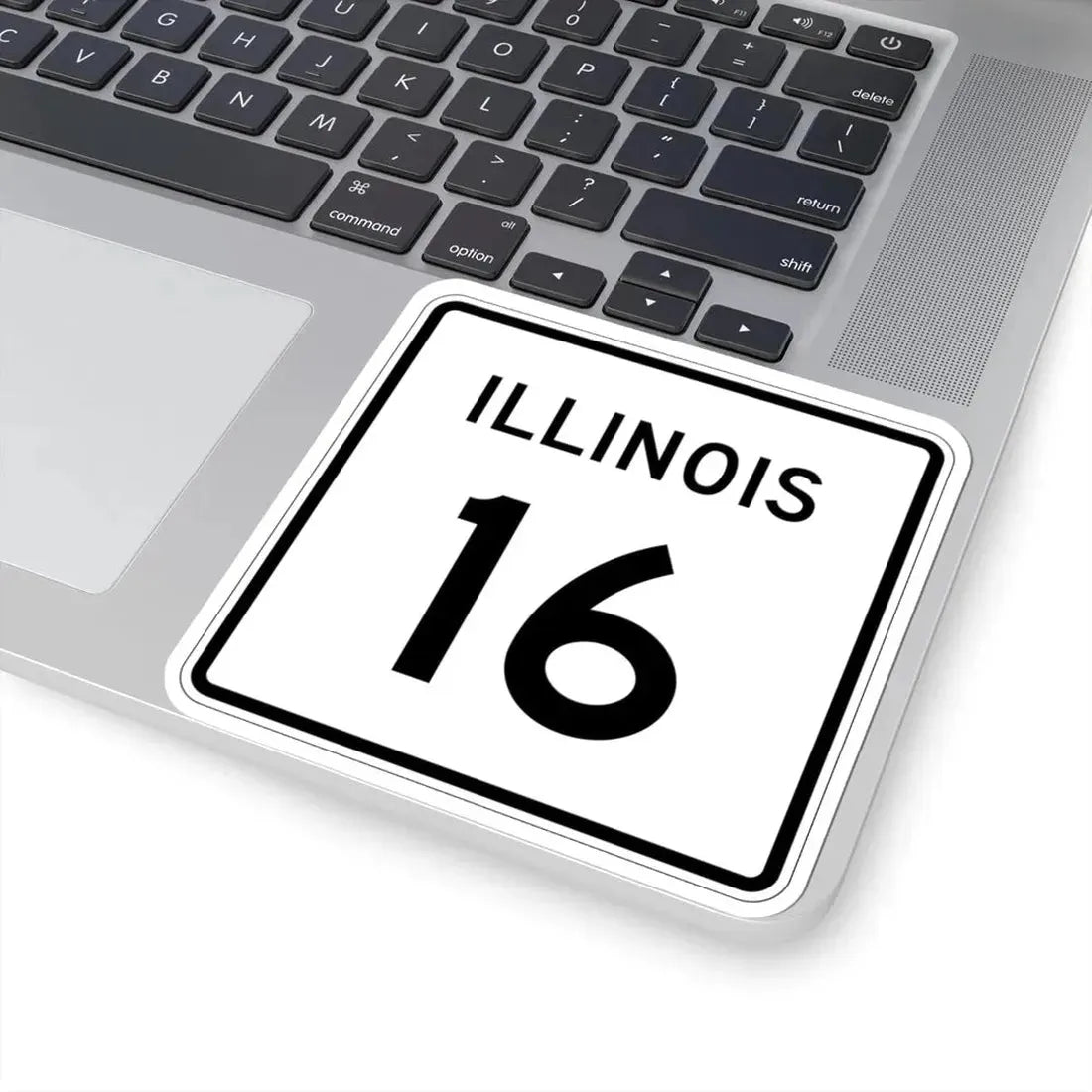Illinois 16 (Illinois) (Road Sign) STICKER Vinyl Kiss-Cut Decal - The Sticker Space