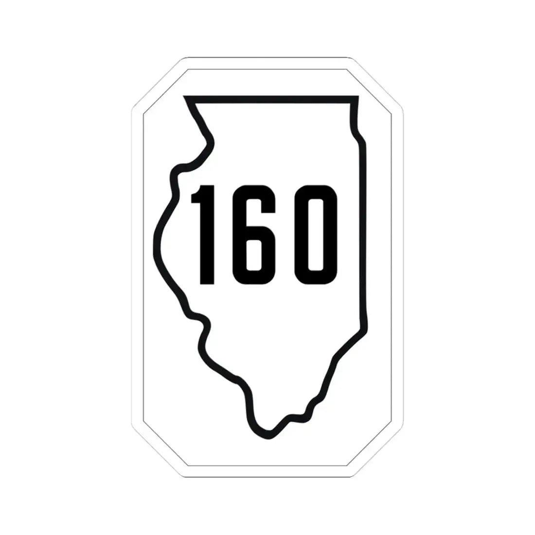 Illinois 160 1926 (Illinois) (Road Sign) STICKER Vinyl Kiss-Cut Decal 3 Inch White - The Sticker Space
