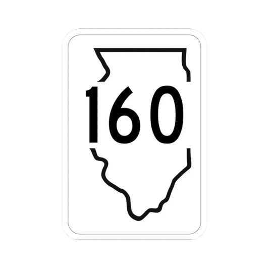Illinois 160 1950 (Illinois) (Road Sign) STICKER Vinyl Kiss-Cut Decal 2 Inch White - The Sticker Space