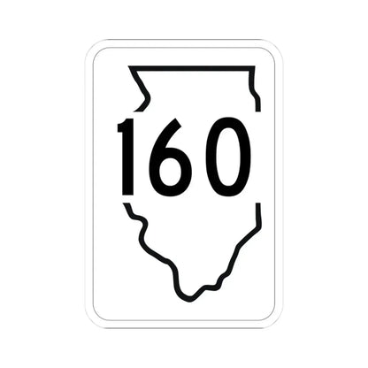 Illinois 160 1950 (Illinois) (Road Sign) STICKER Vinyl Kiss-Cut Decal 3 Inch White - The Sticker Space