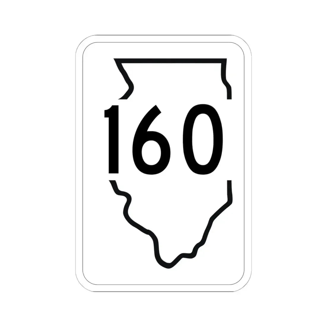 Illinois 160 1950 (Illinois) (Road Sign) STICKER Vinyl Kiss-Cut Decal 6 Inch White - The Sticker Space