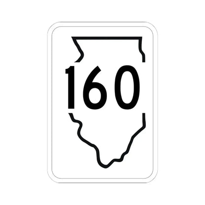 Illinois 160 1950 (Illinois) (Road Sign) STICKER Vinyl Kiss-Cut Decal 6 Inch White - The Sticker Space
